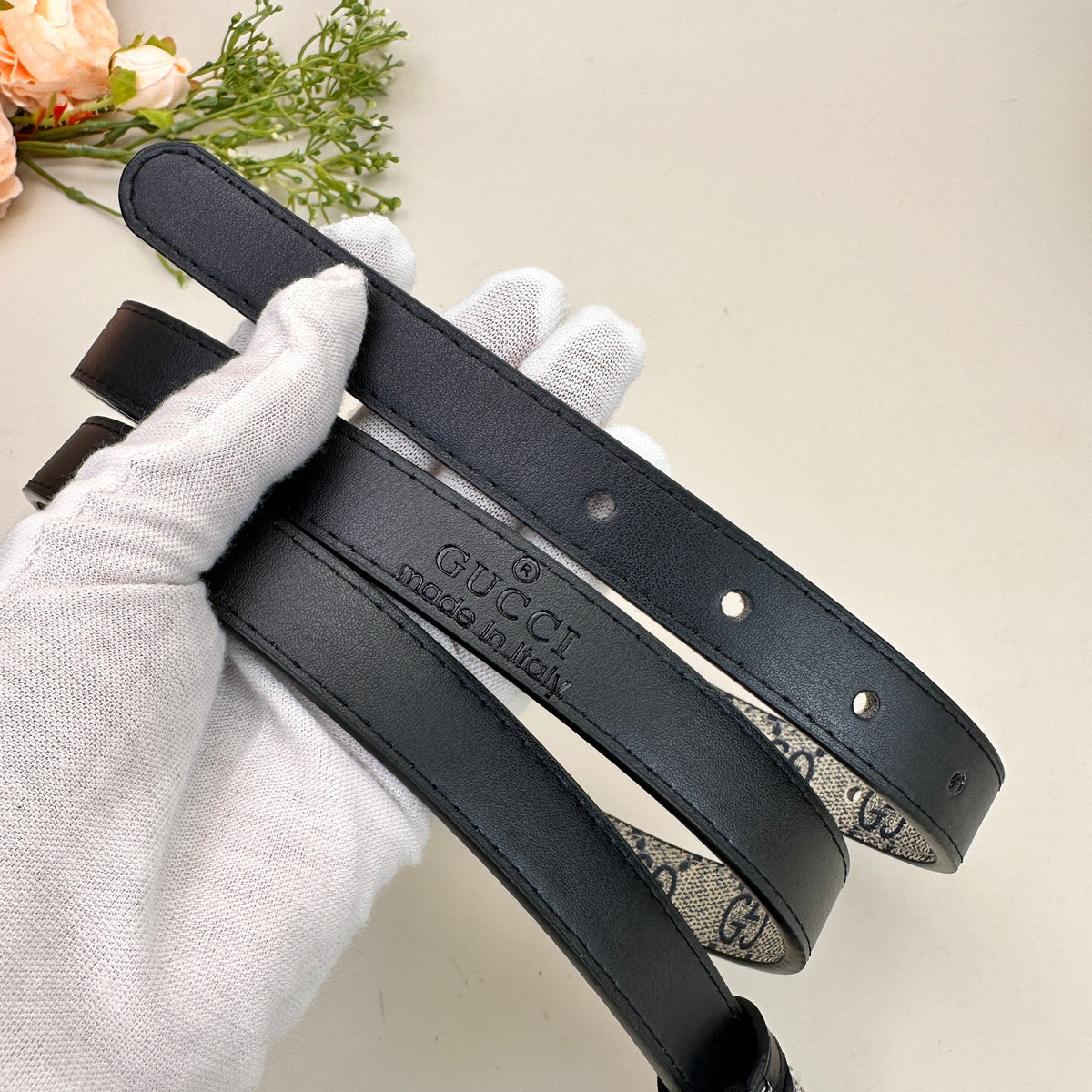 Floral Design Good Belt (Black) mysite