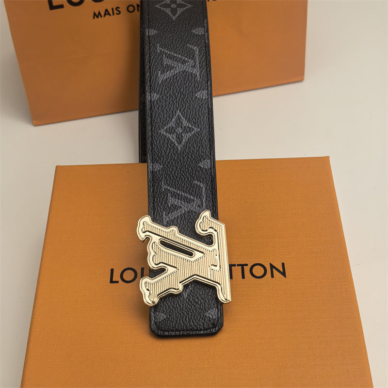 Horizontal Textured Buckle Belt (Black Pattern) mysite