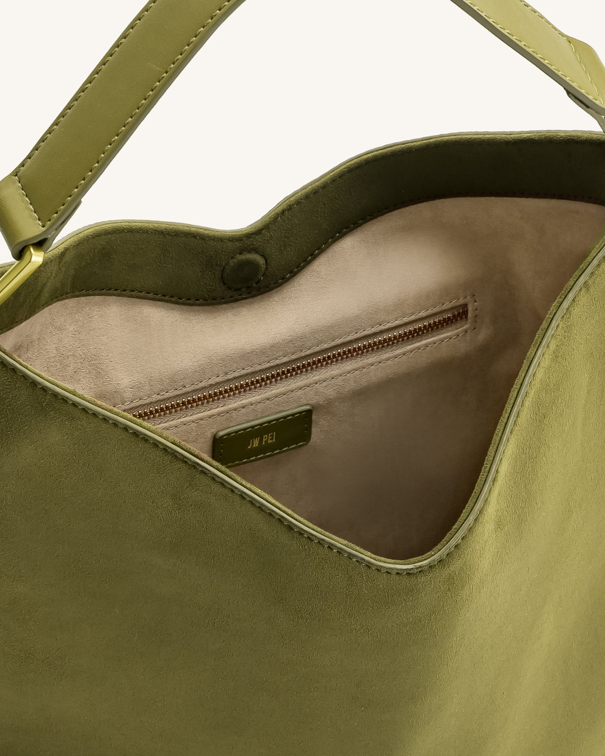 Aria Faux Suede Shoulder Bag - Dark Olive mysite