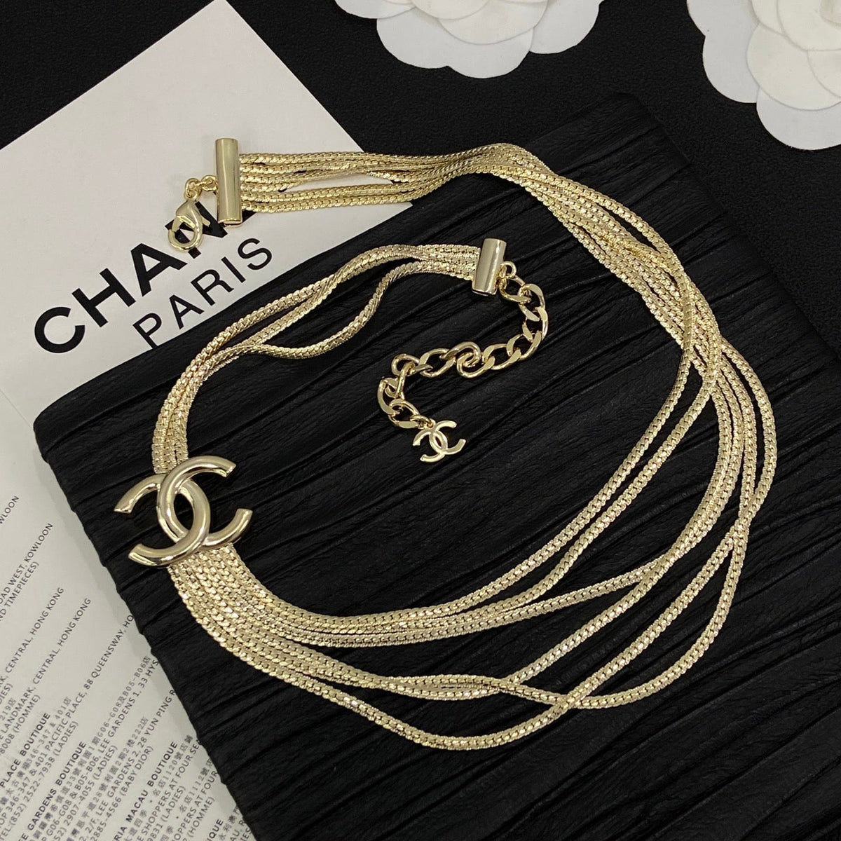 Tassel CC Design 3 Set (Earrings+Bracelet +Necklace)- Gold mysite