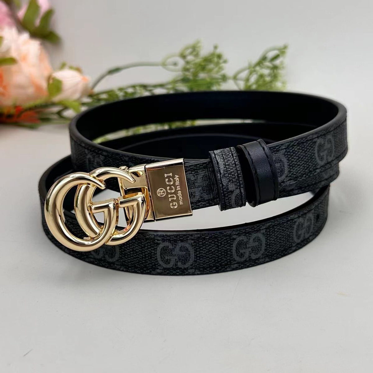 Floral Design Good Belt (Black) mysite