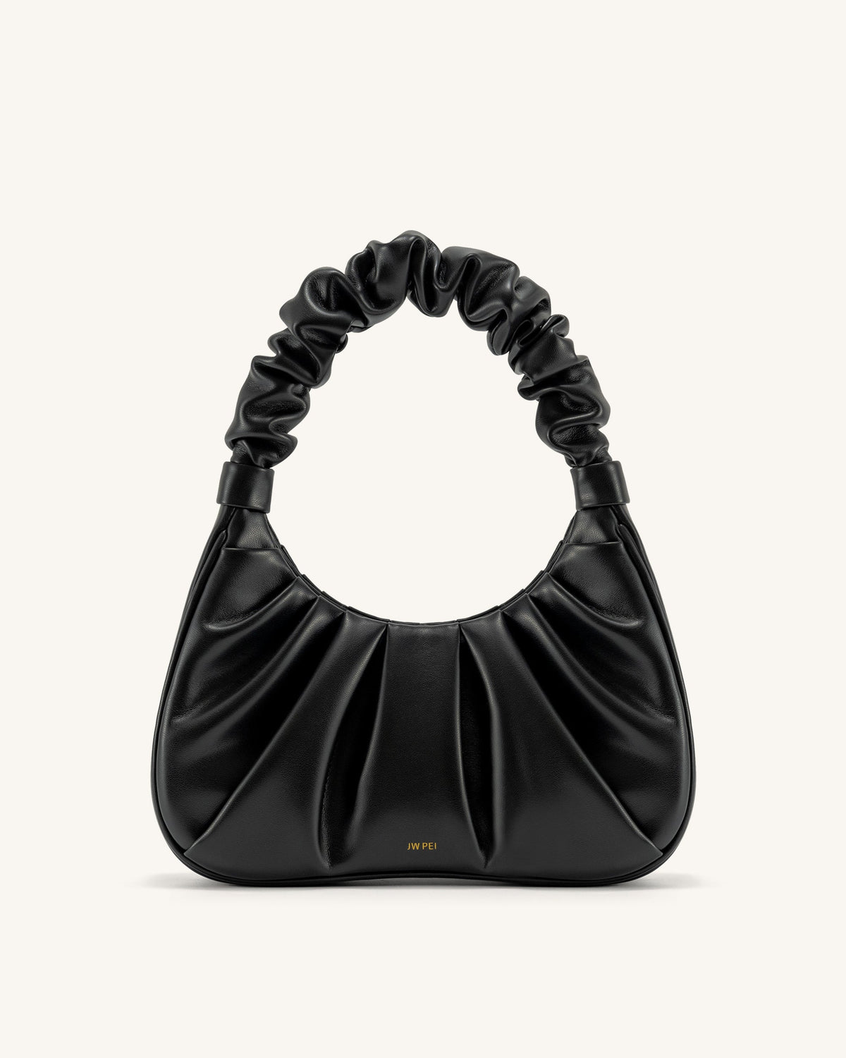 Gabbi Ruched Hobo Handbag - Black mysite