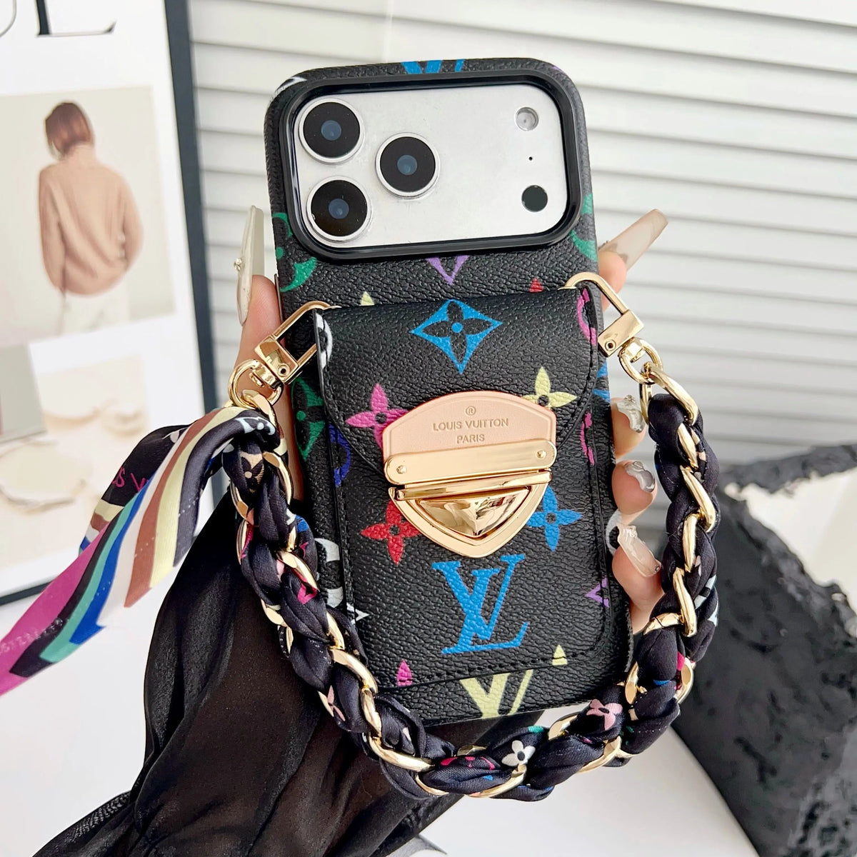 Luxury Crossbody iPhone Case with Card Pocket & Detachable Strap-s2 mysite