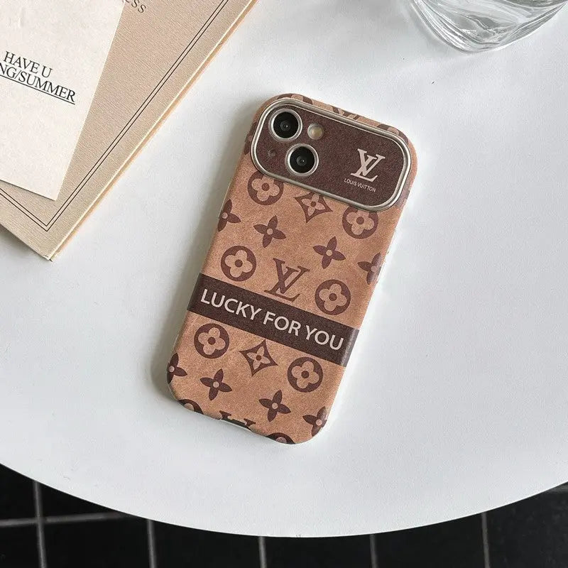 Luxury Brown & Black Classic Leather iPhone Case-s2 mysite