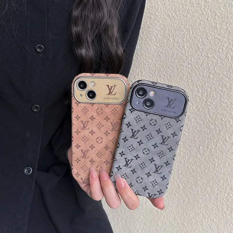 Luxury Brown & Black Classic Leather iPhone Case-s2 mysite