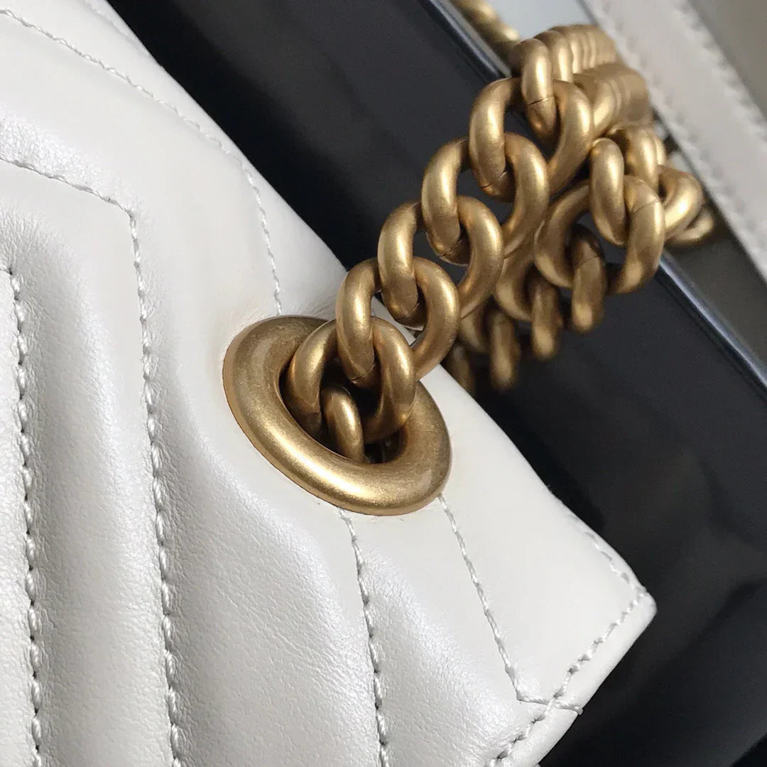 GC Marmont Small Matelassé Bag White mysite