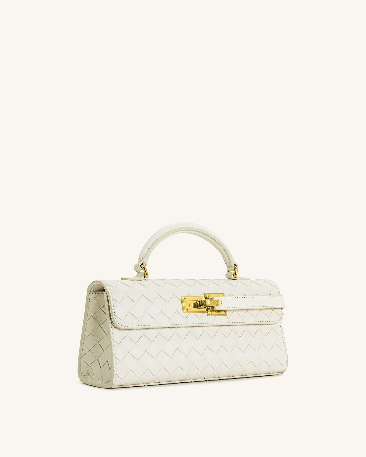 Keyla Weave Texture Top Handle Bag - White mysite