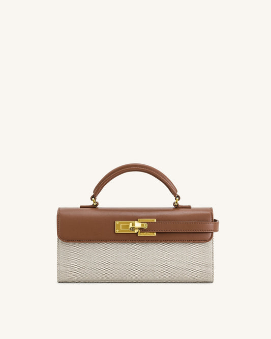 Keyla Top Handbag - Brown Canvas mysite