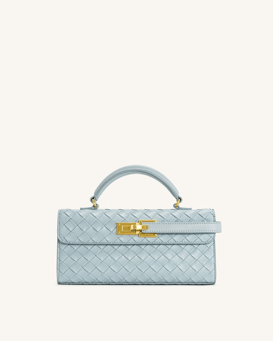 Keyla Weave Texture Top Handle Bag - Blue mysite
