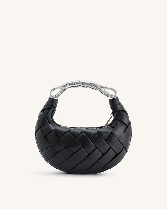 Orla Weave Handbag - Black mysite