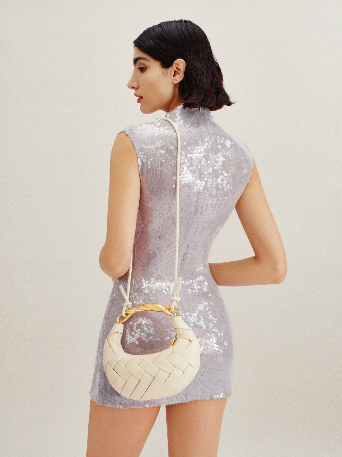 Orla Weave Handbag - White mysite