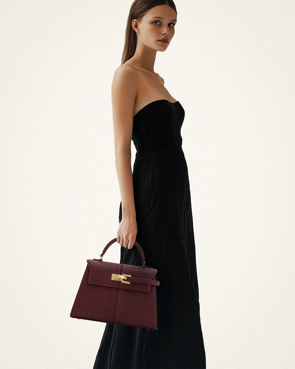 Elise Large Top Handle Bag - Claret mysite