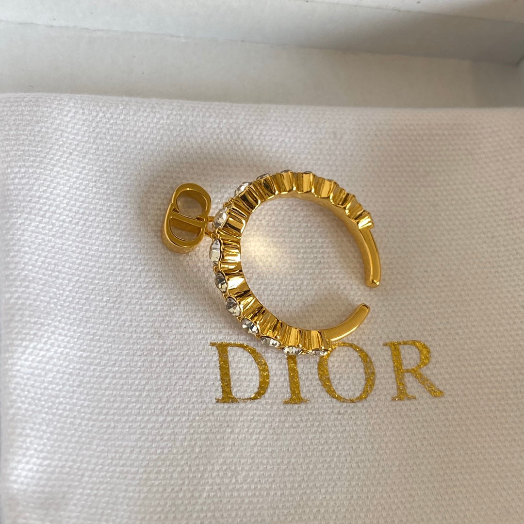 Crystal Diamond Letter Pendant Open Ring mysite