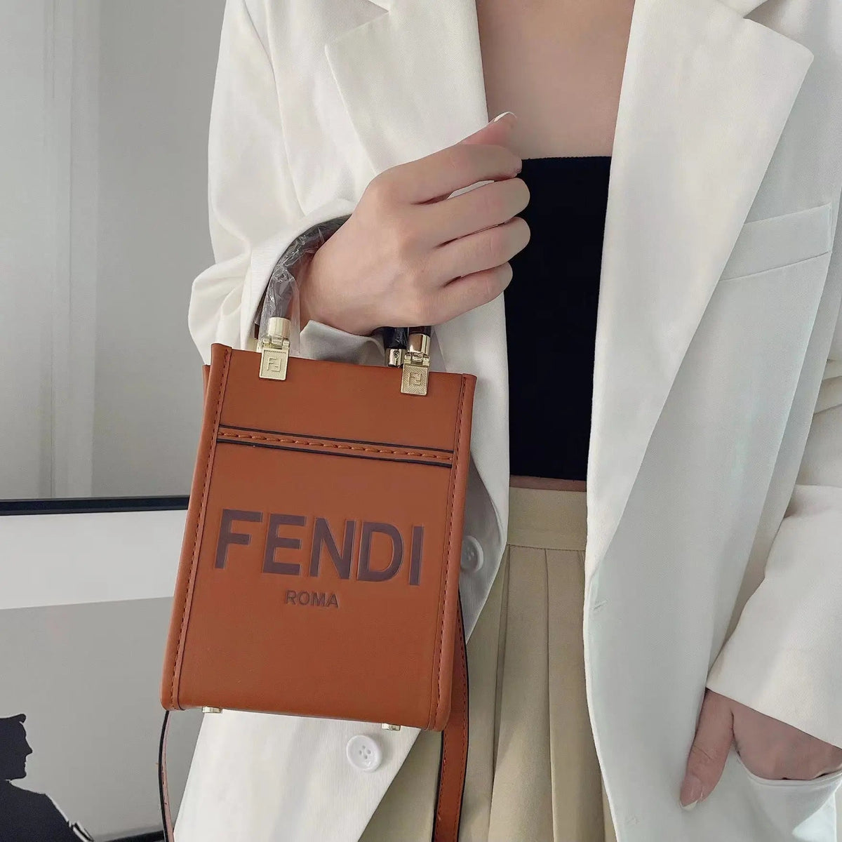 Classic Tote Bag With Crossbody Strap-18 mysite