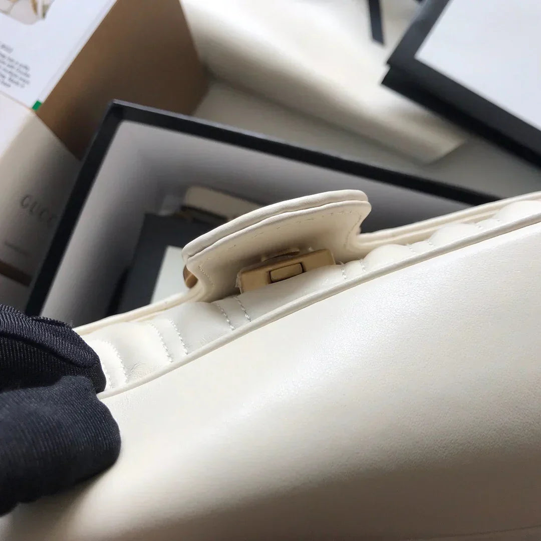 GC Marmont Small Matelassé Bag White mysite