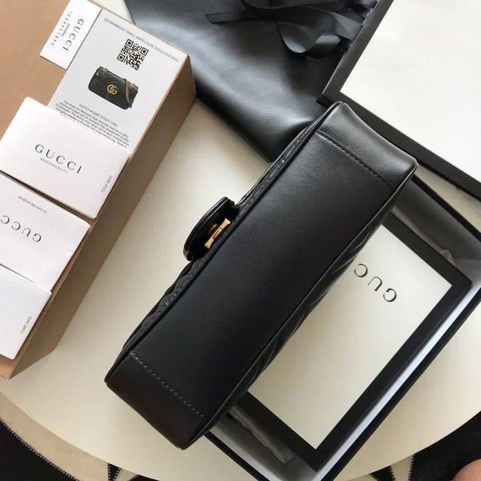 GC Marmont Small Matelassé Bag Black mysite