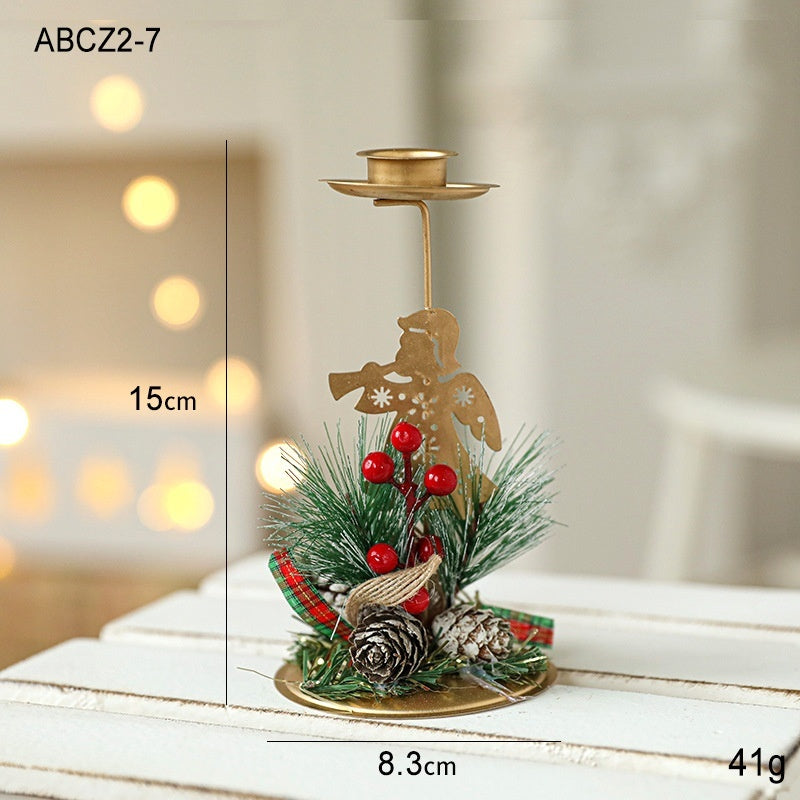 Christmas Candlestick Golden Iron Decoration