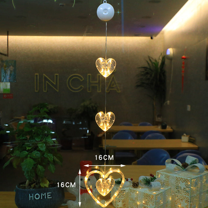 Christmas 3pcs LED Light Star Xmas Tree Hanging Window Ornaments Decoration For Home Xmas Navidad Christmas Decorations