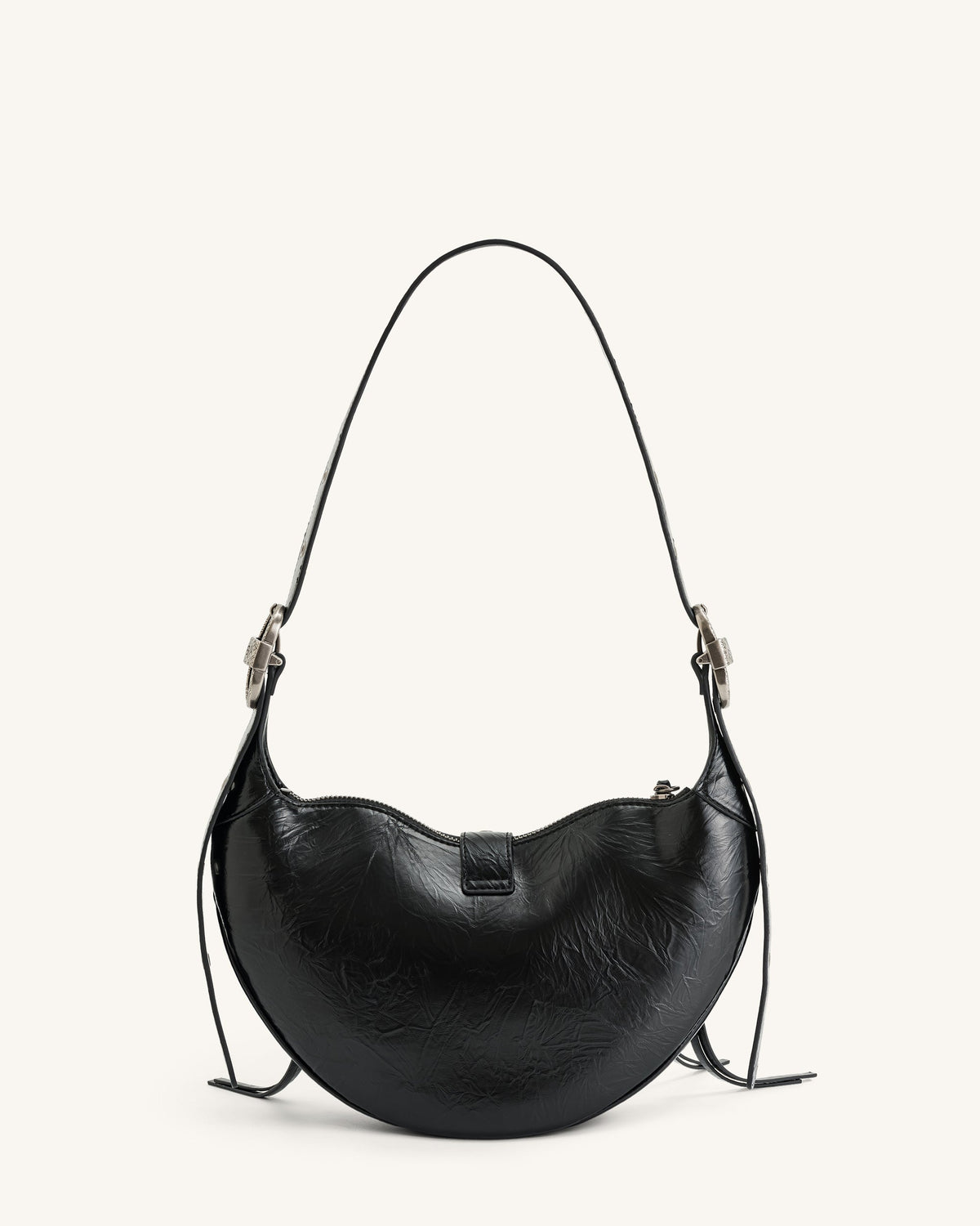 Tessa Crushed Shoulder Bag - Black mysite