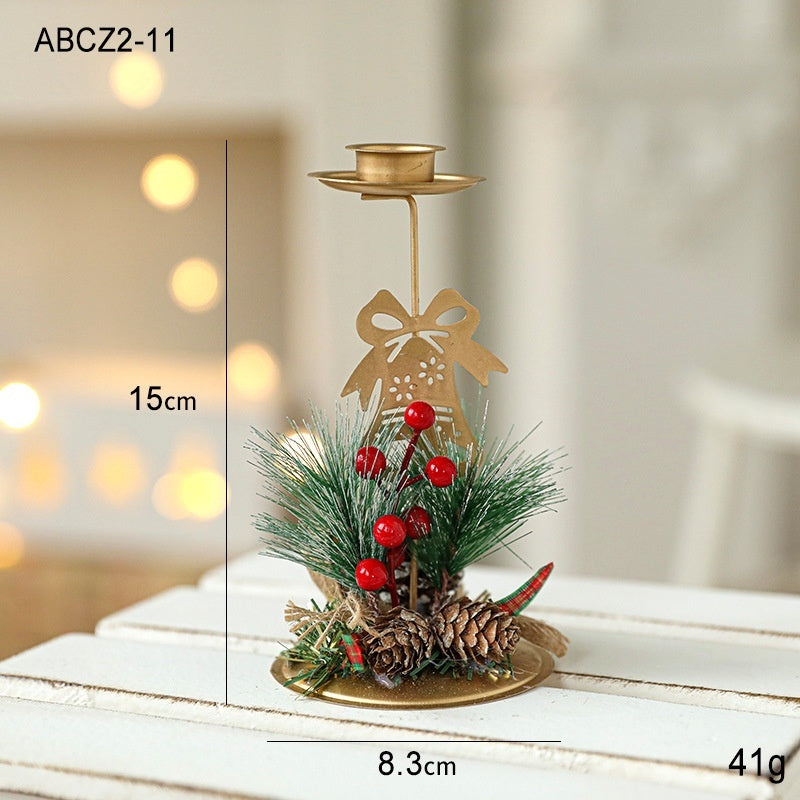 Christmas Candlestick Golden Iron Decoration