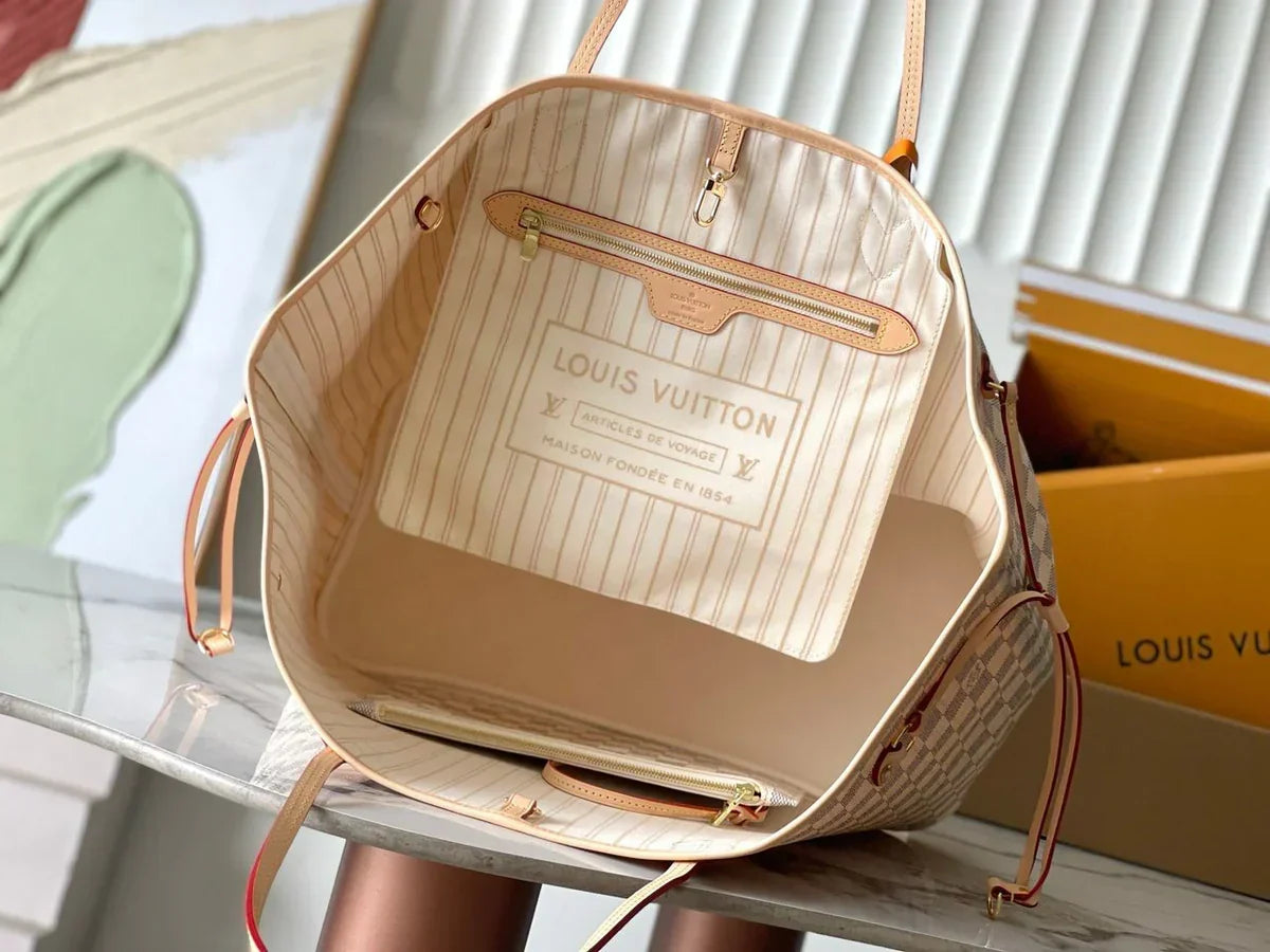 LV Neverfull MM Inside Out Tote White mysite