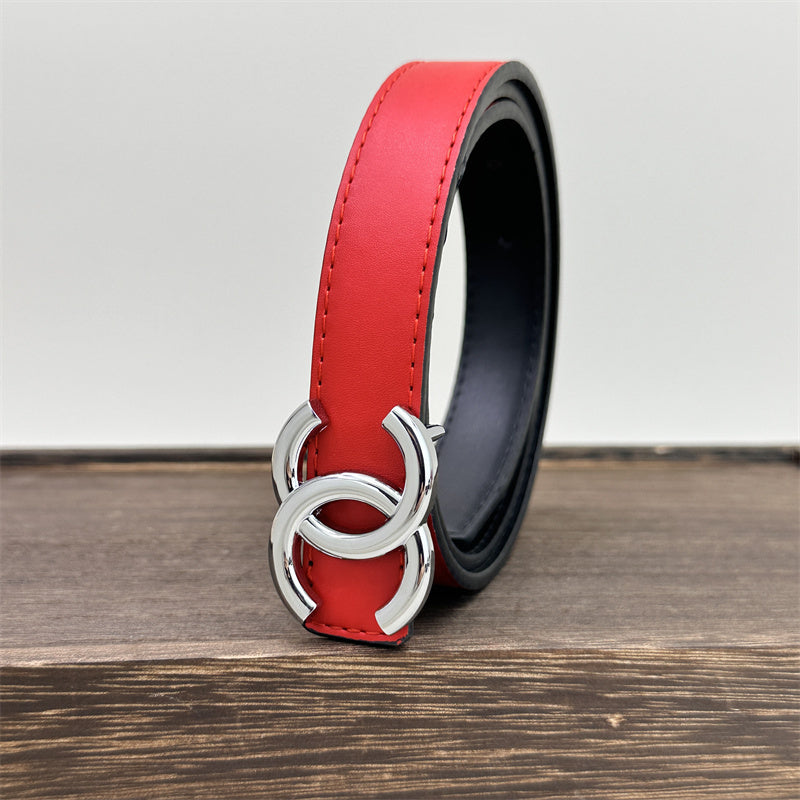 CC Women's Leather Belt (Red) mysite