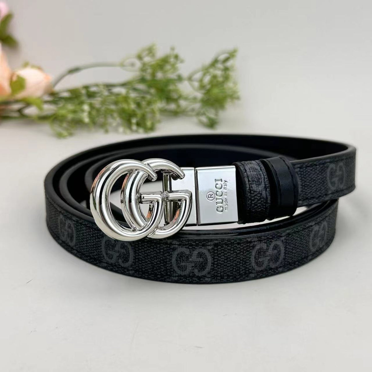 Floral Design Good Belt (Black) mysite