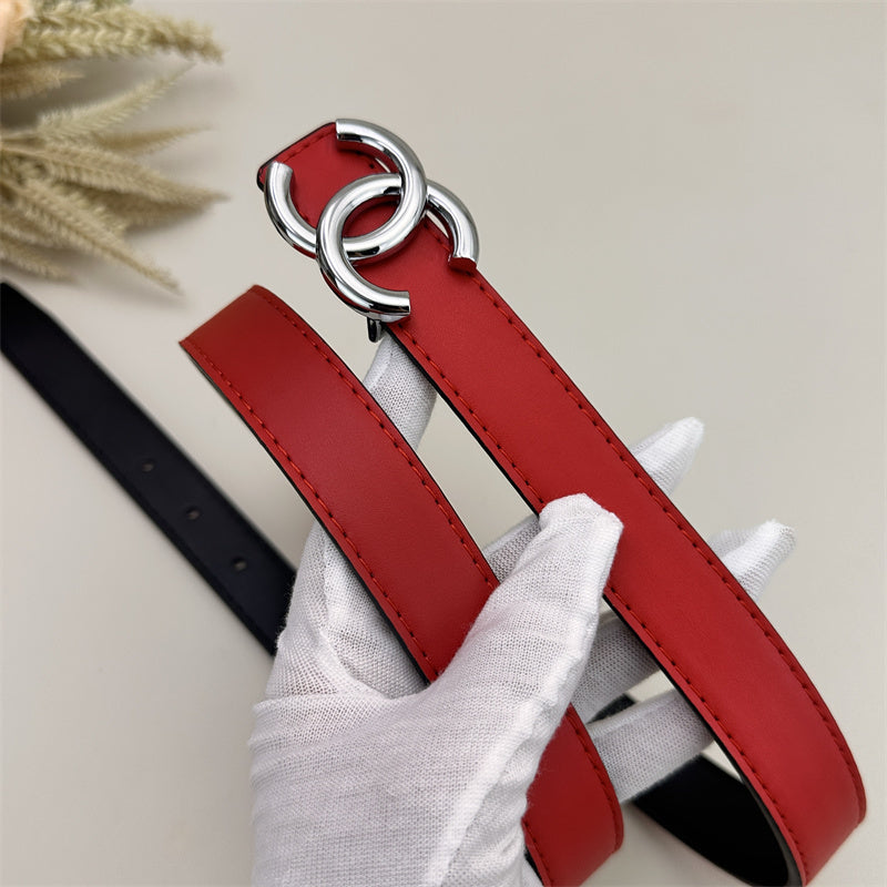 CC Women's Leather Belt (Red) mysite