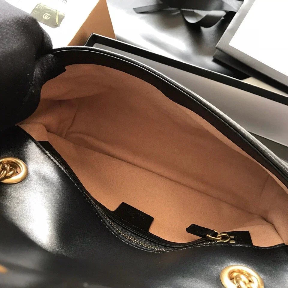 GC Marmont Small Matelassé Bag Black mysite