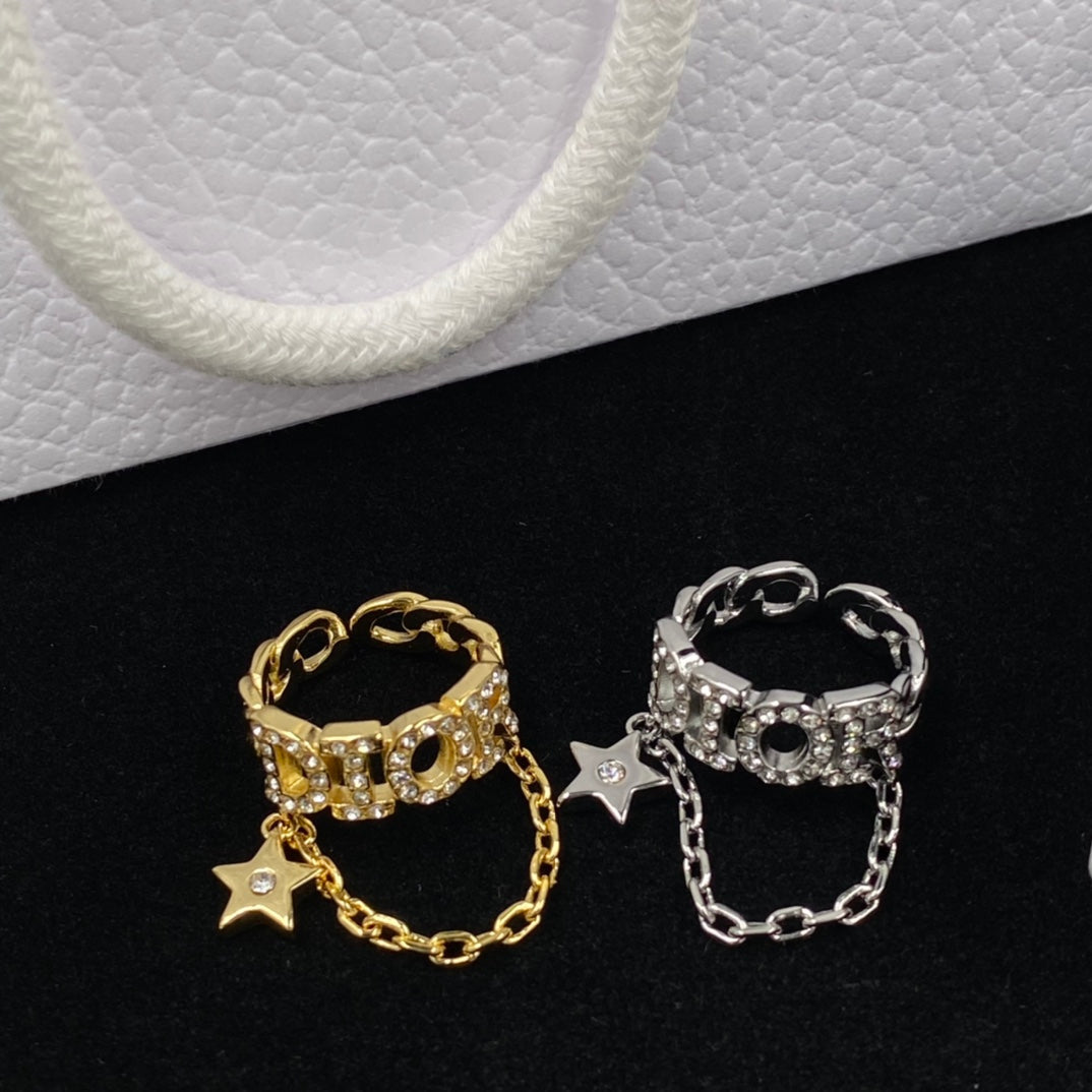 Personalised Star Chain Open Ring mysite