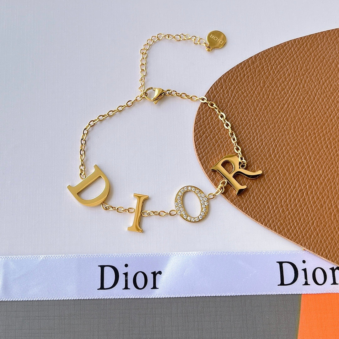 Letter rhinestone bracelet mysite