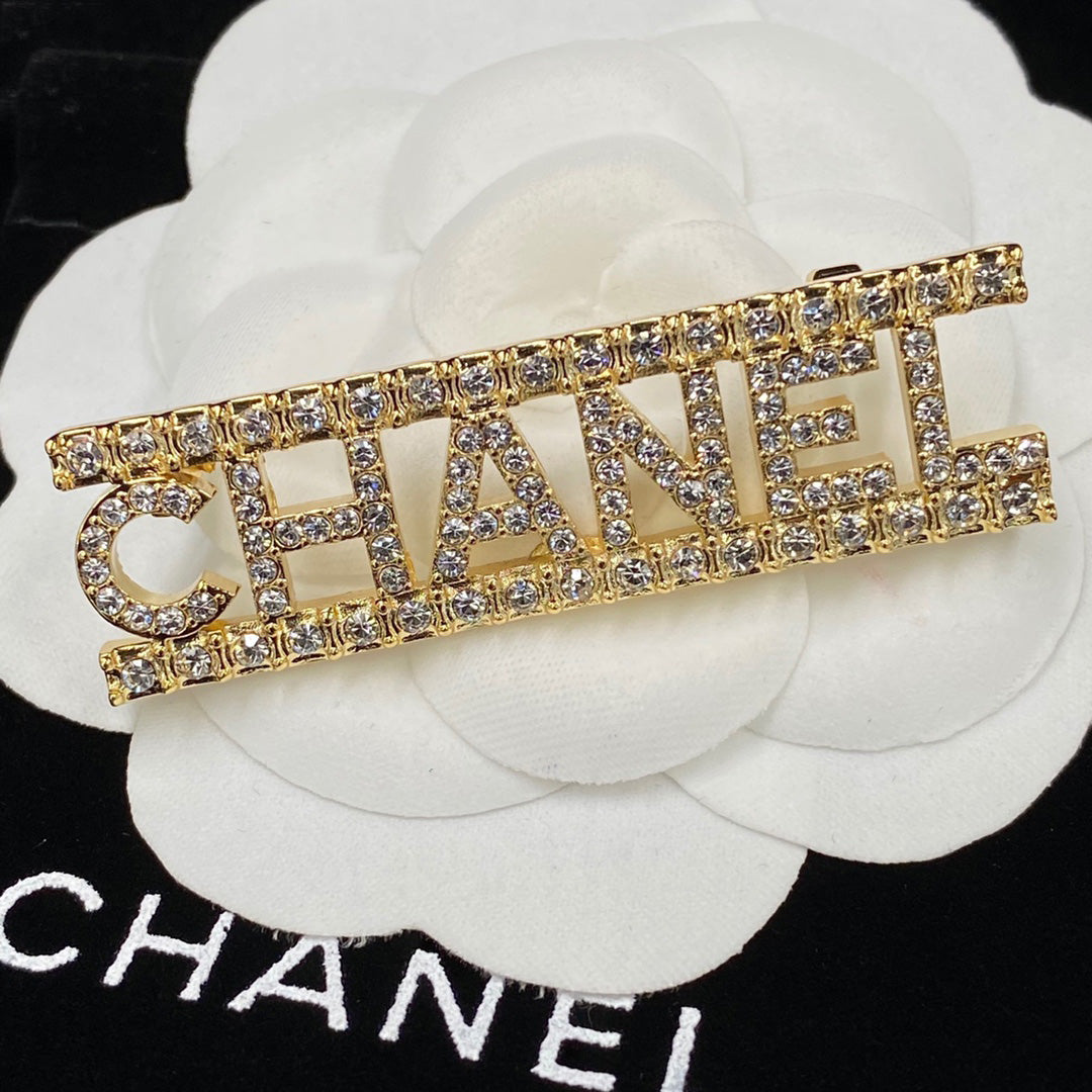Sparkling Diamond Letter Brooch mysite