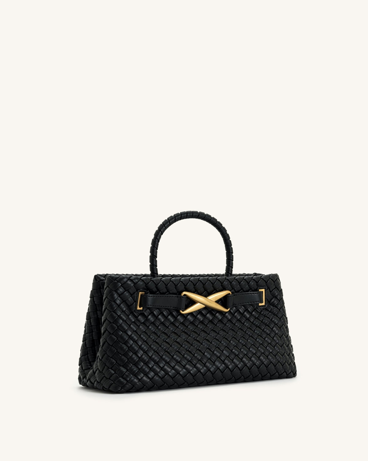 Elora Woven Tote Bag - Black mysite