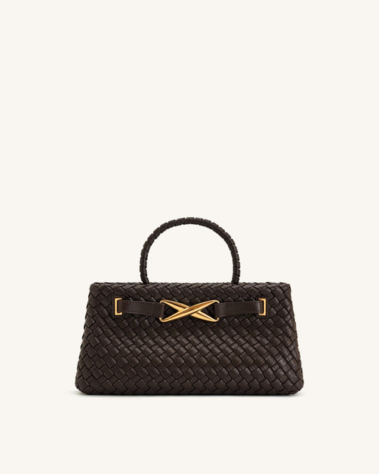 Elora Woven Tote Bag - Dark Brown mysite