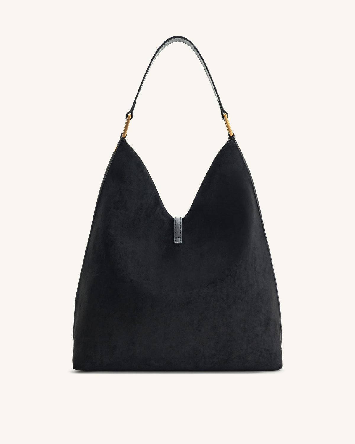 Aria Faux Suede Shoulder Bag - Black mysite