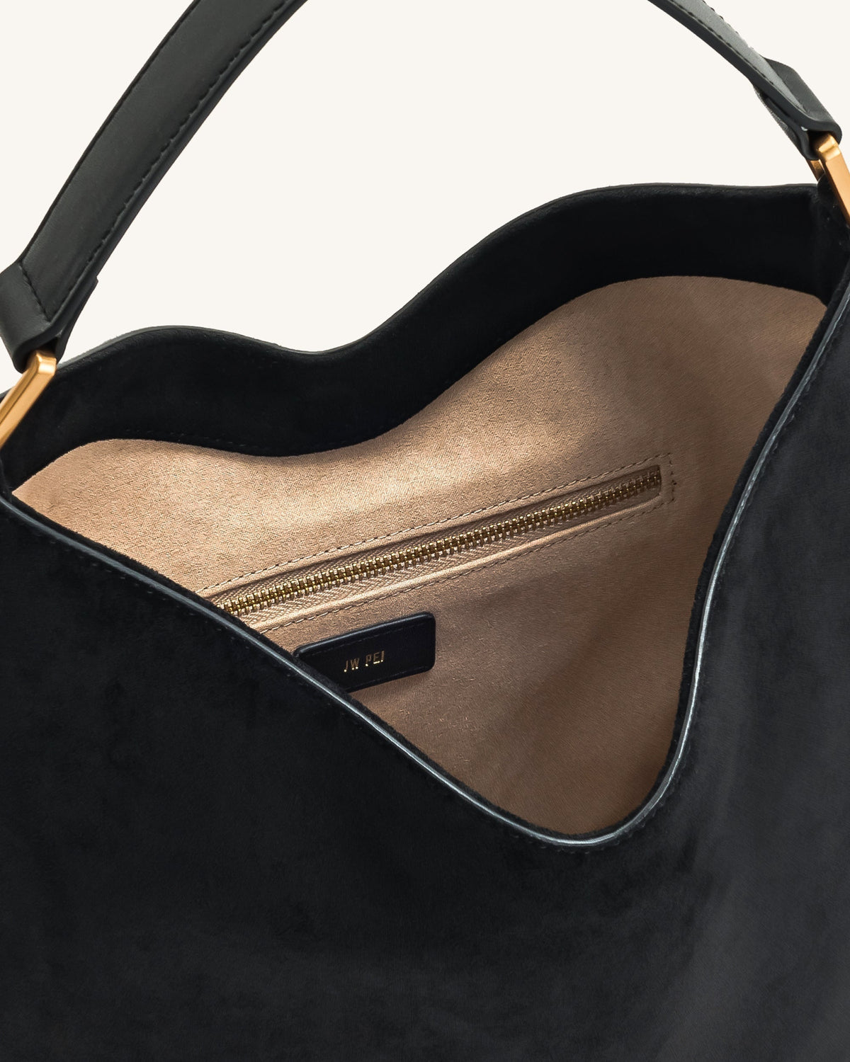 Aria Faux Suede Shoulder Bag - Black mysite
