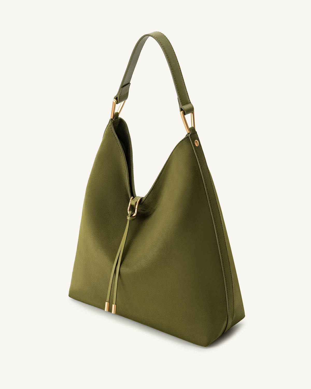 Aria Faux Suede Shoulder Bag - Dark Olive mysite