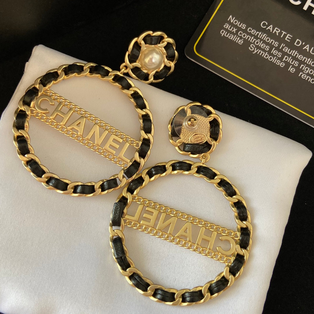 Fashion Leather Cord Large Hoop Earrings mysite