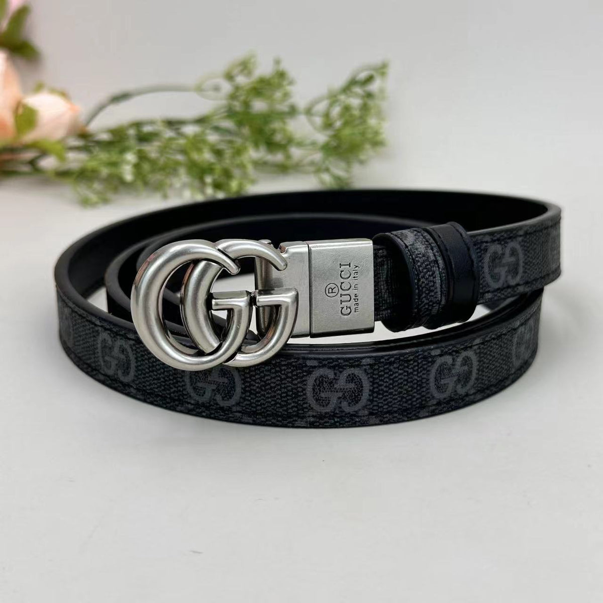 Floral Design Good Belt (Black) mysite