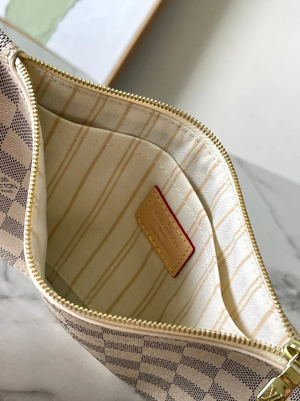 LV Neverfull MM Inside Out Tote White mysite