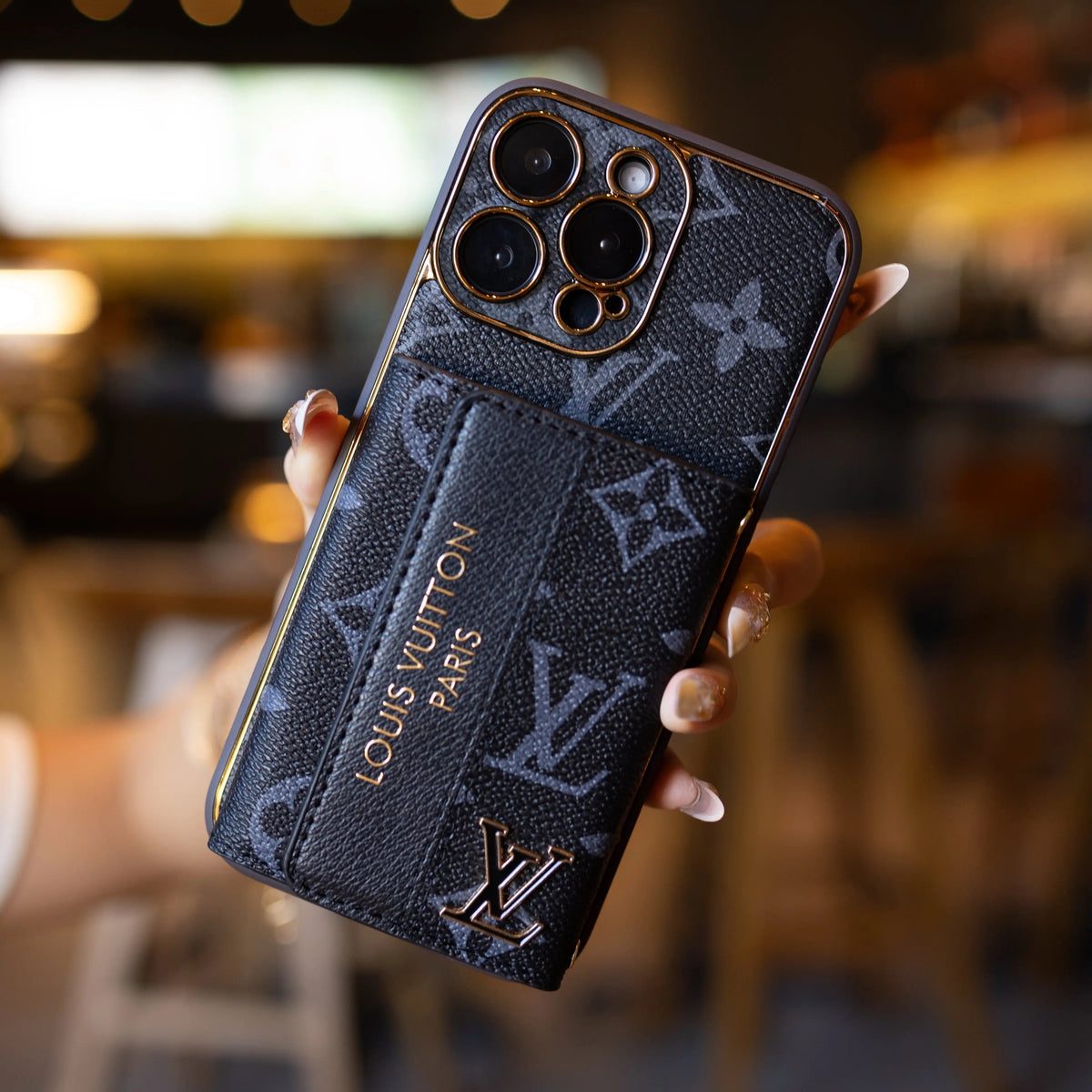 Luxury Advanced Leather iPhone Case with Card Holder & Strap-s2 mysite