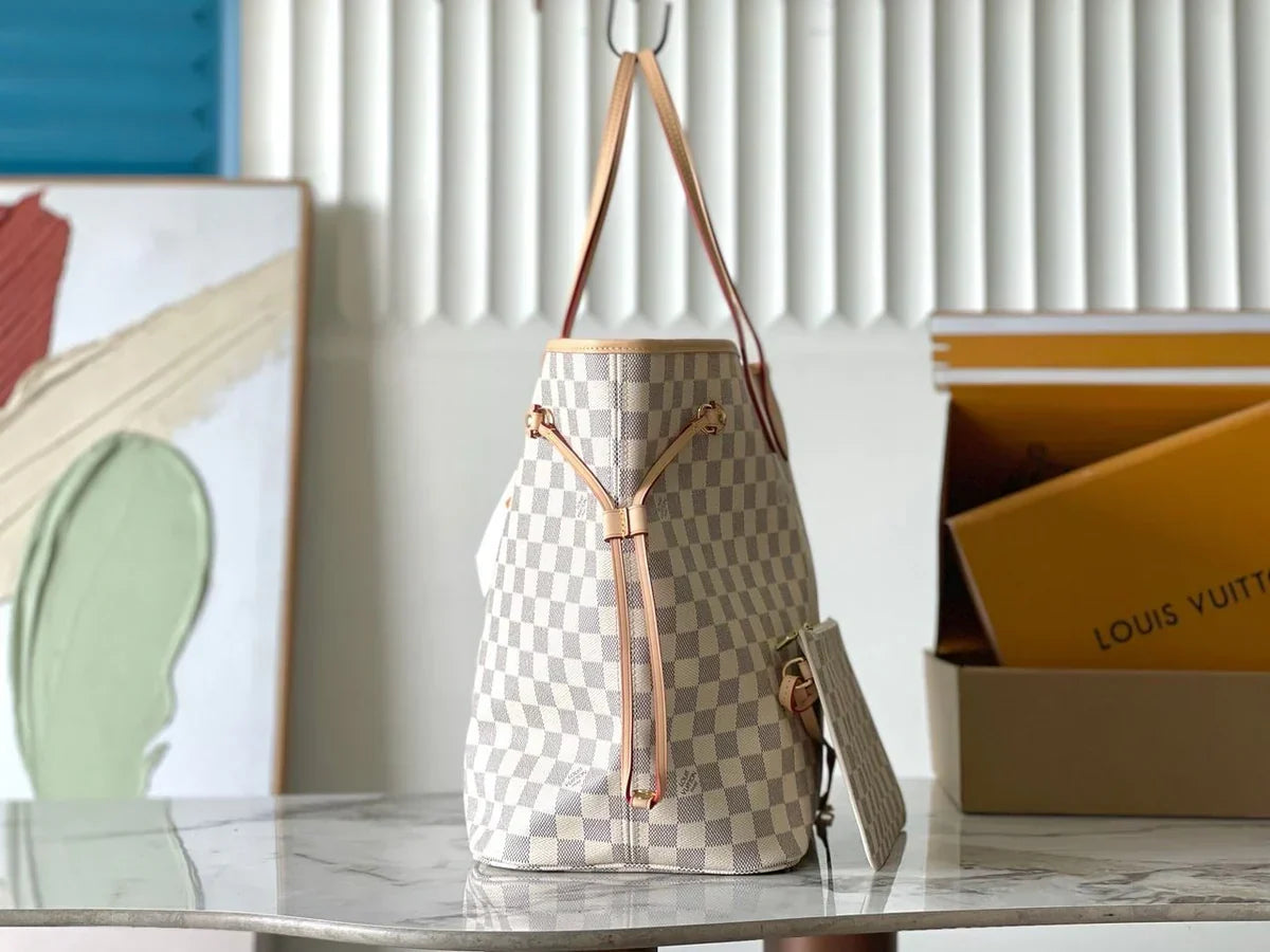 LV Neverfull MM Inside Out Tote White mysite