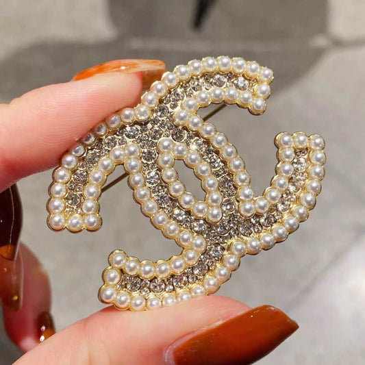 Elegant Pearl Logo Brooch mysite