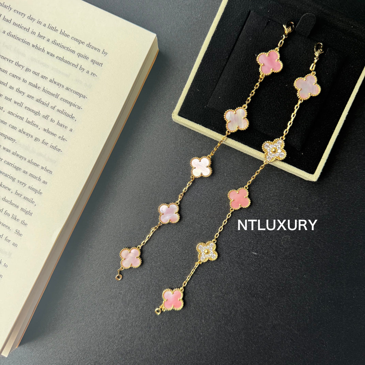 Shell Girl & Shining Leaves Bracelet (Pink) mysite