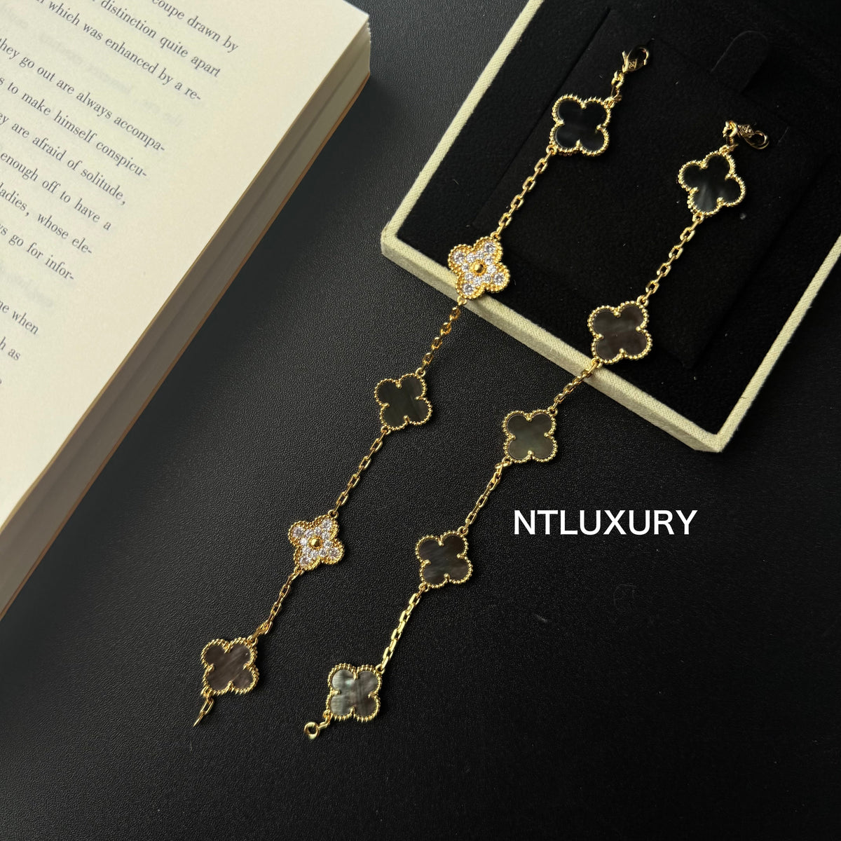 Shell Girl & Shining Leaves Bracelet (Grey) mysite