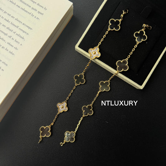 Shell Girl & Shining Leaves Bracelet (Grey) mysite