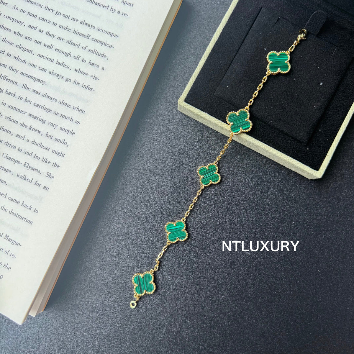 Shell Girl & Shining Leaves Bracelet (Green) mysite