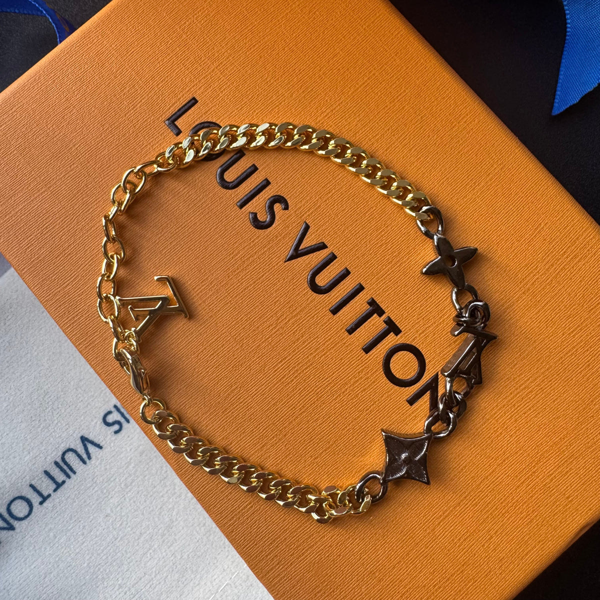 Gold Black Love Chain Bracelet mysite