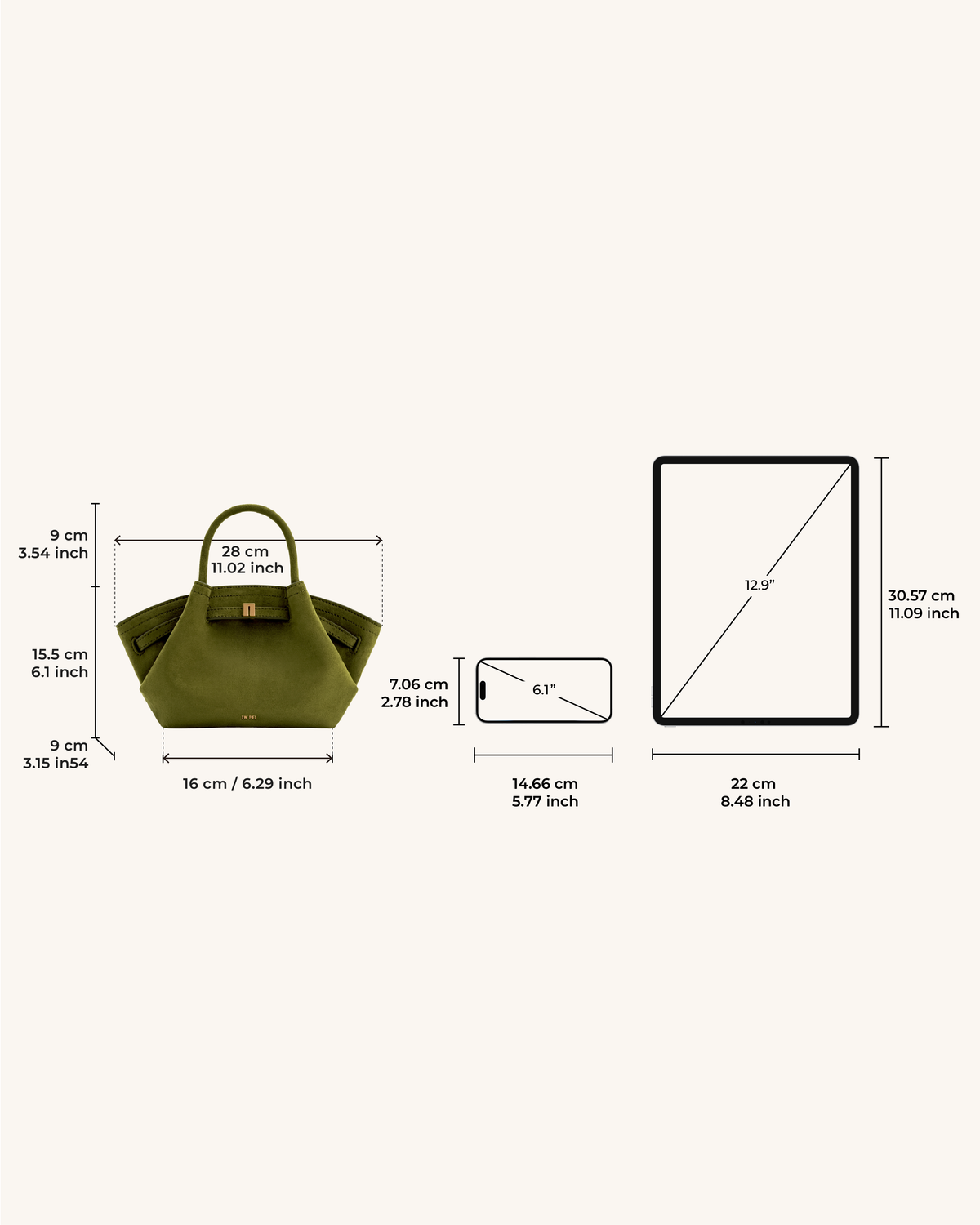 Hana Mini Faux Suede Tote Bag - Dark Olive mysite