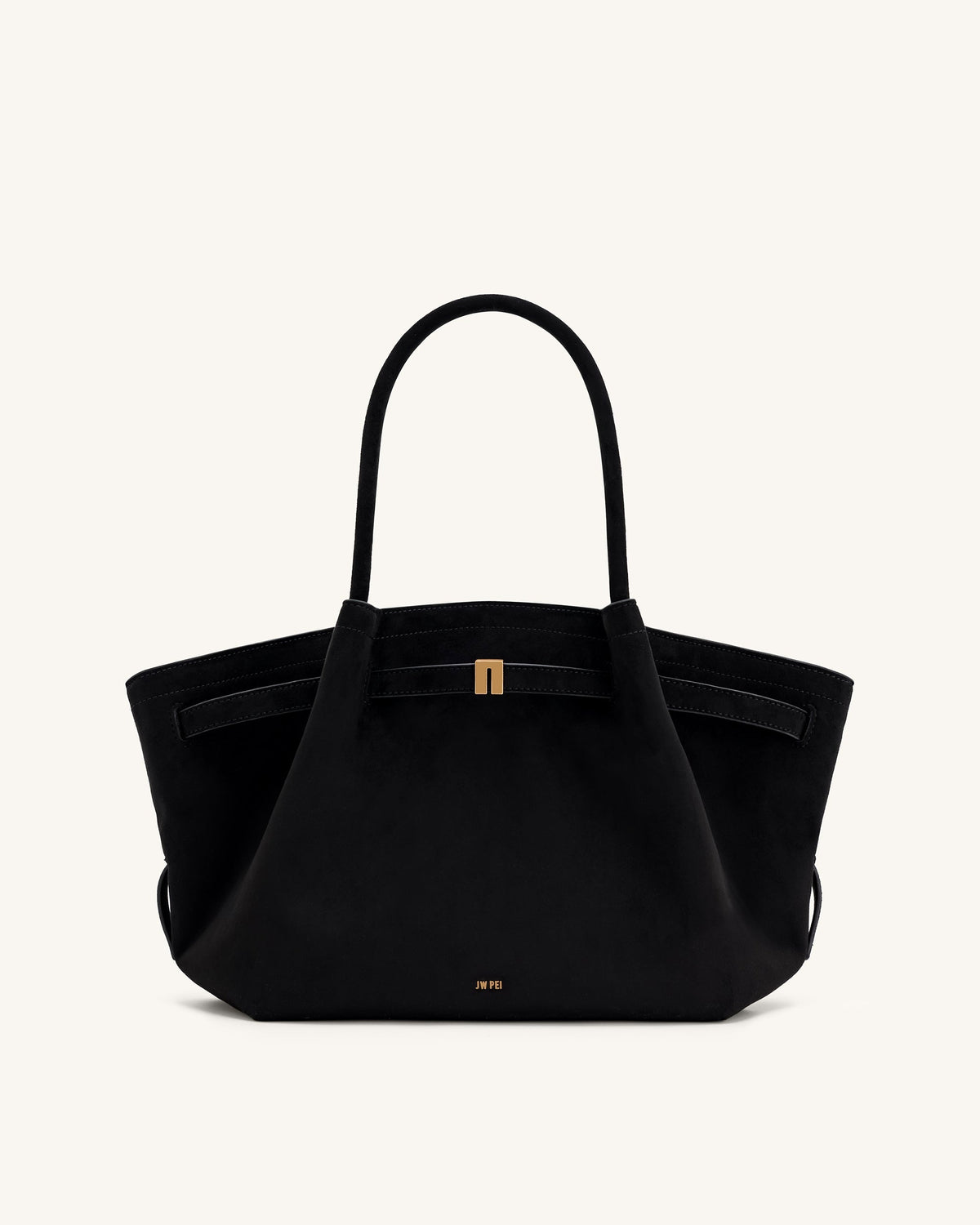 Hana Medium Faux Suede Tote Bag - Black mysite